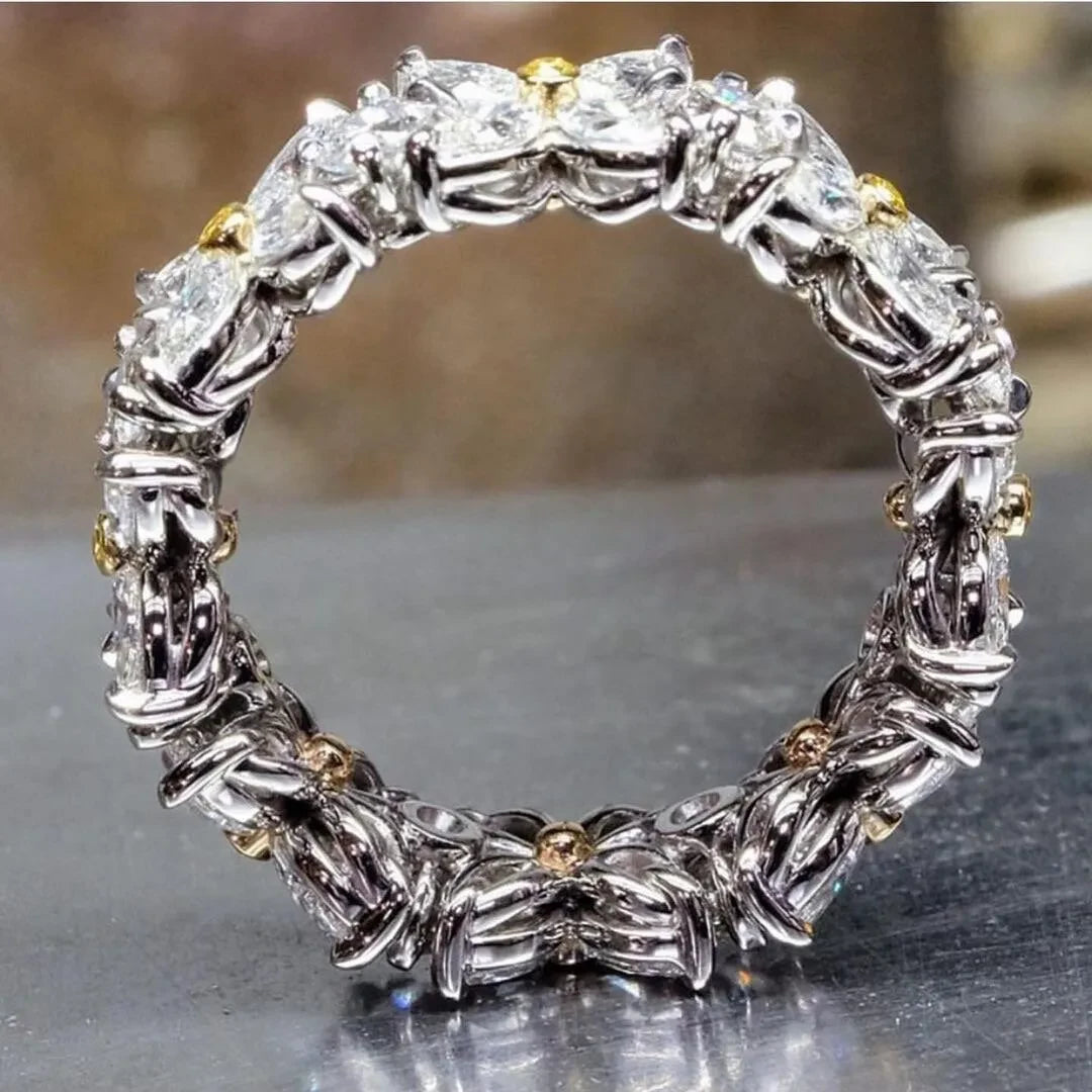 Floral Yellow Diamond Eternity Band Floral Yellow Diamond Eternity Band