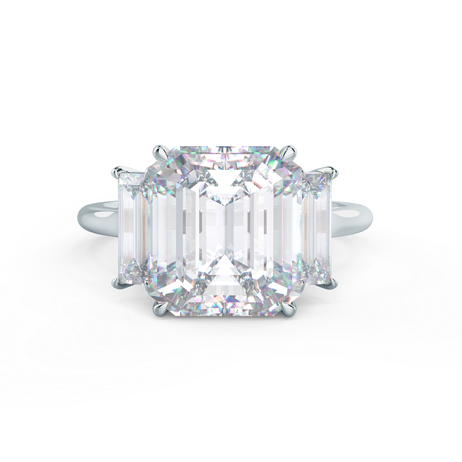 Emerald Cut 3 Stone Ring