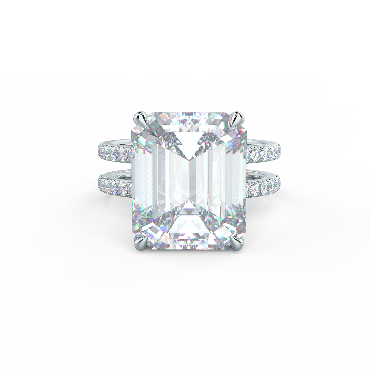 Emerald Cut + Double Shank