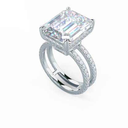 Emerald Cut + Double Shank