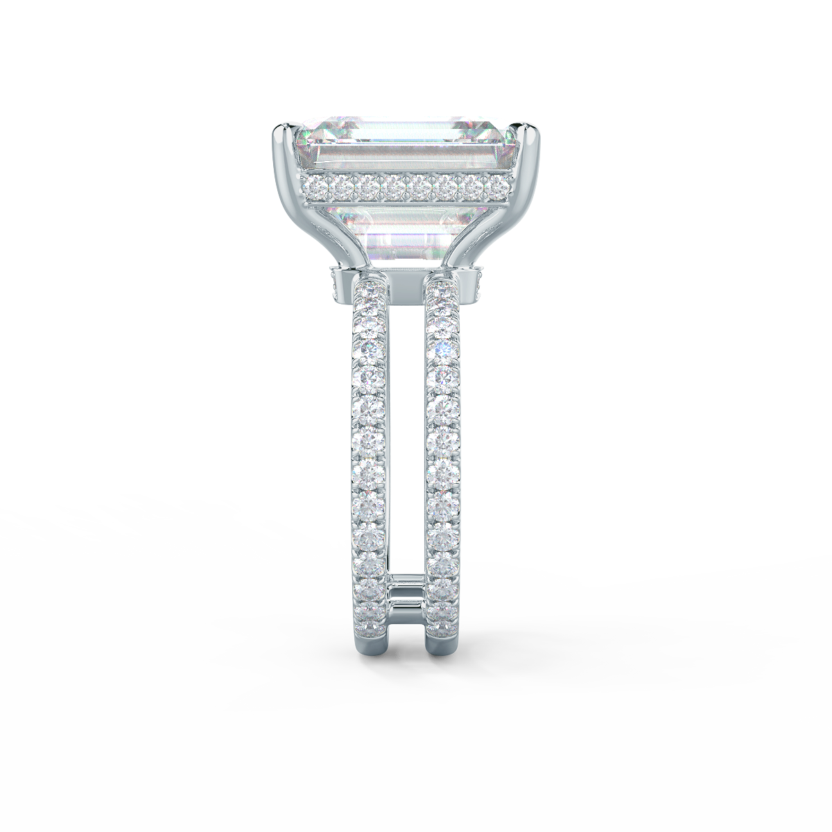 Emerald Cut + Double Shank