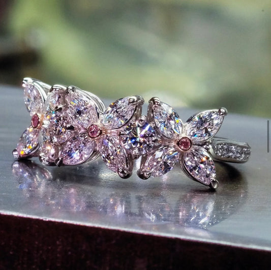 Floral + Pink Diamonds