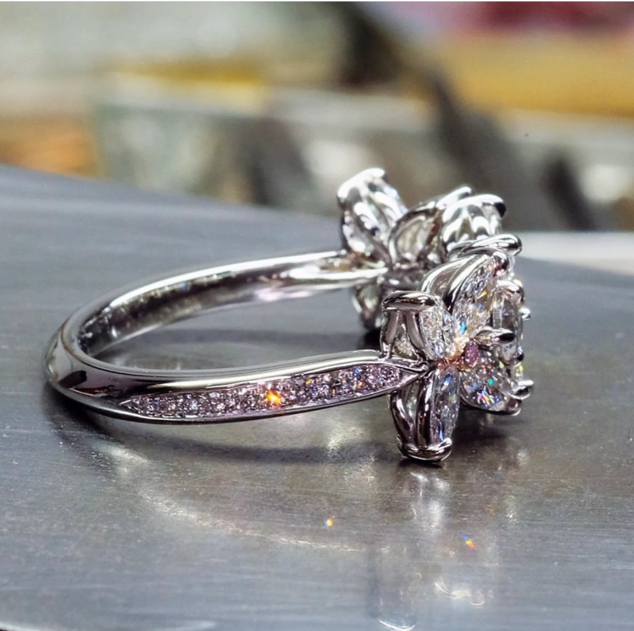 Floral + Pink Diamonds