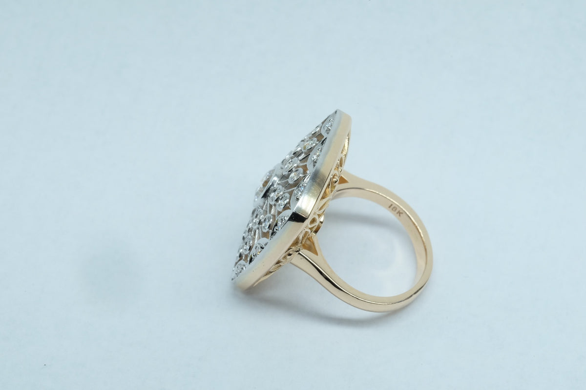 Diamond Openwork Panel Ring, side profile