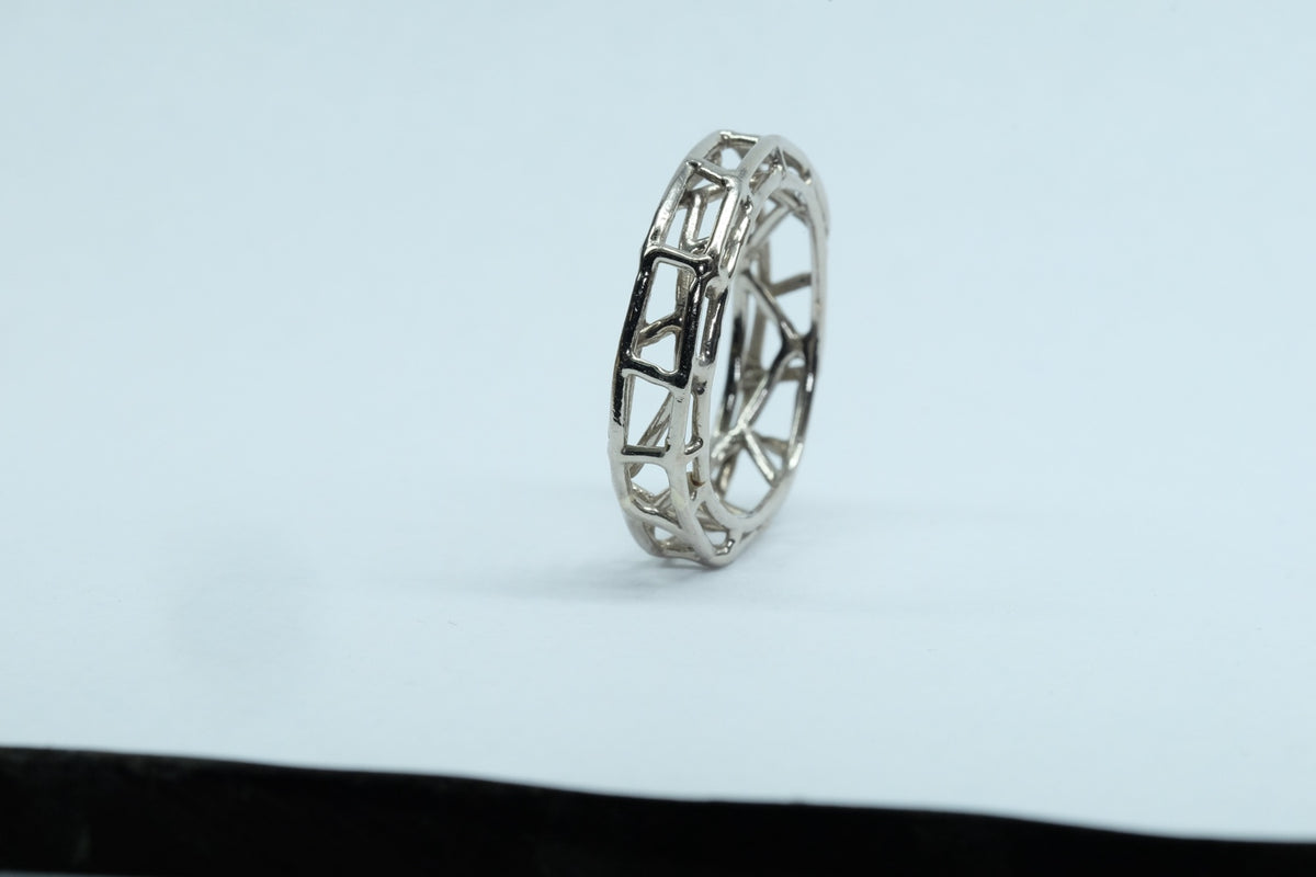 Platinum & Yellow Gold Openwork Bands, view 4